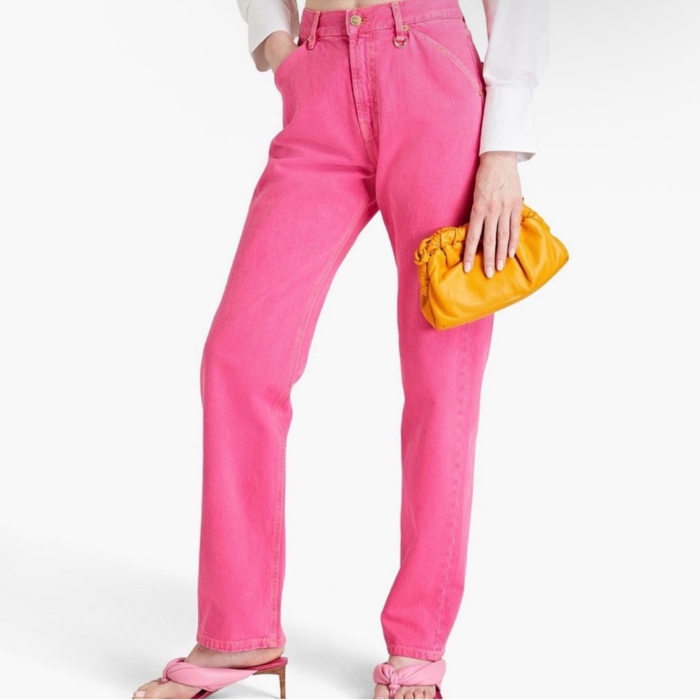 Jacquemus Vibrant Pink Straight Leg Jeans 30 - Picture 3 of 6